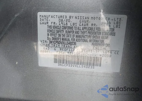 2020 Nissan Kicks Sr Xtronic Cvt z USA, uszkodzony, nr VIN 3N1CP5DVXLL540235